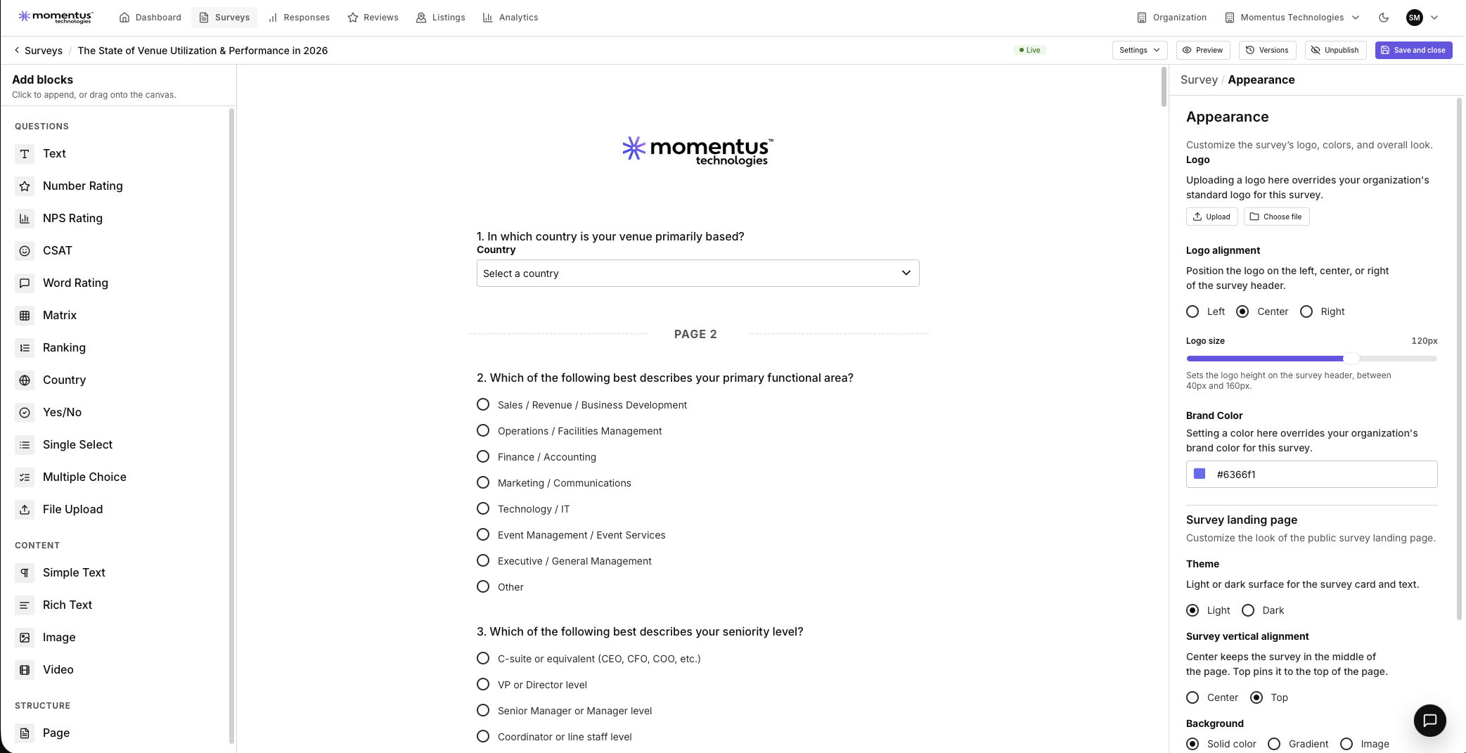 Survey Loop interface